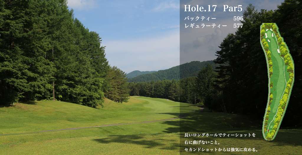 木曽カントリー倶楽部 IN17番ホール コース図