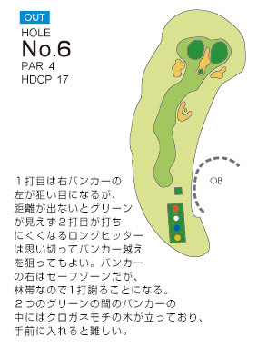 滋賀ゴルフ倶楽部 OUT6番ホール コース図