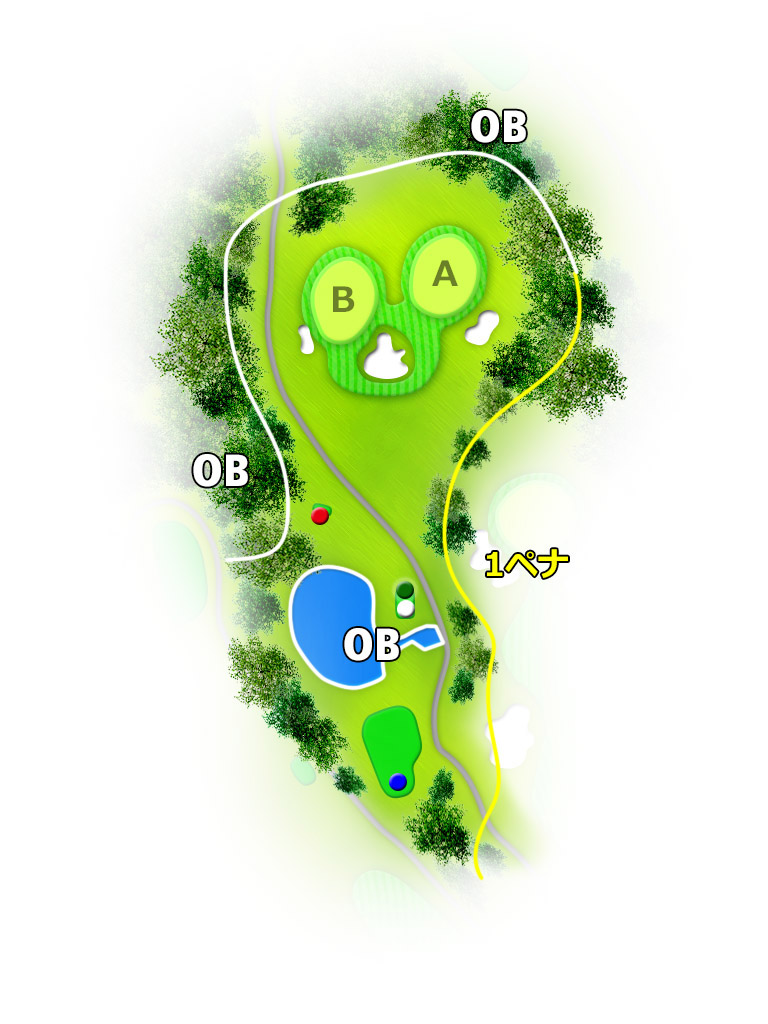 宇津峰カントリークラブ 磐梯コース7番ホール コース図