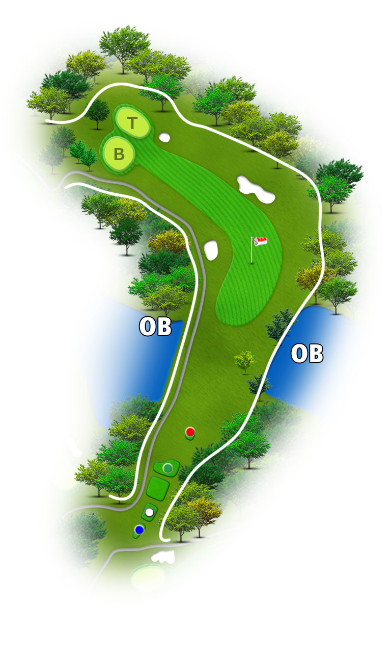 美濃関カントリークラブ IN14番ホール コース図
