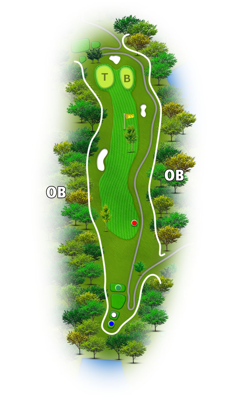 美濃関カントリークラブ OUT2番ホール コース図