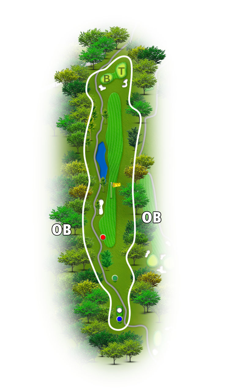 美濃関カントリークラブ OUT9番ホール コース図