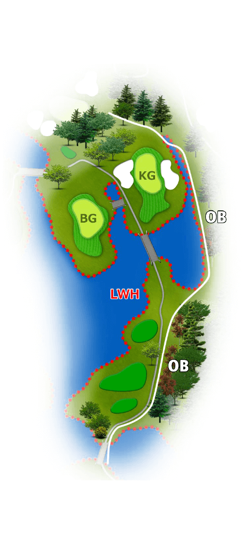 オールドレイクゴルフ倶楽部 LAKE17番ホール コース図