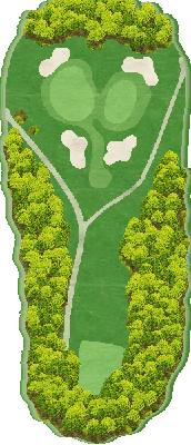 臼杵カントリークラブ IN16番ホール コース図