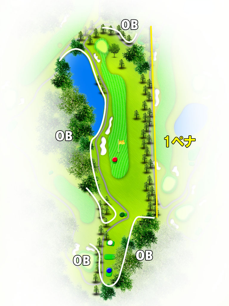 福岡フェザントカントリークラブ IN13番ホール コース図