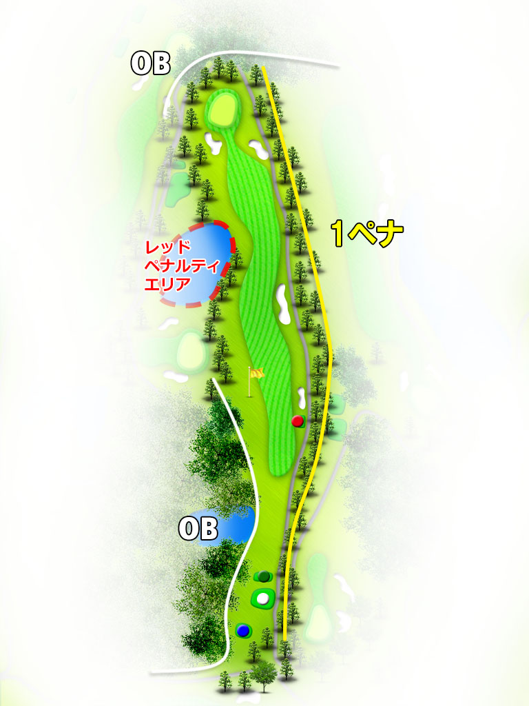 福岡フェザントカントリークラブ IN15番ホール コース図