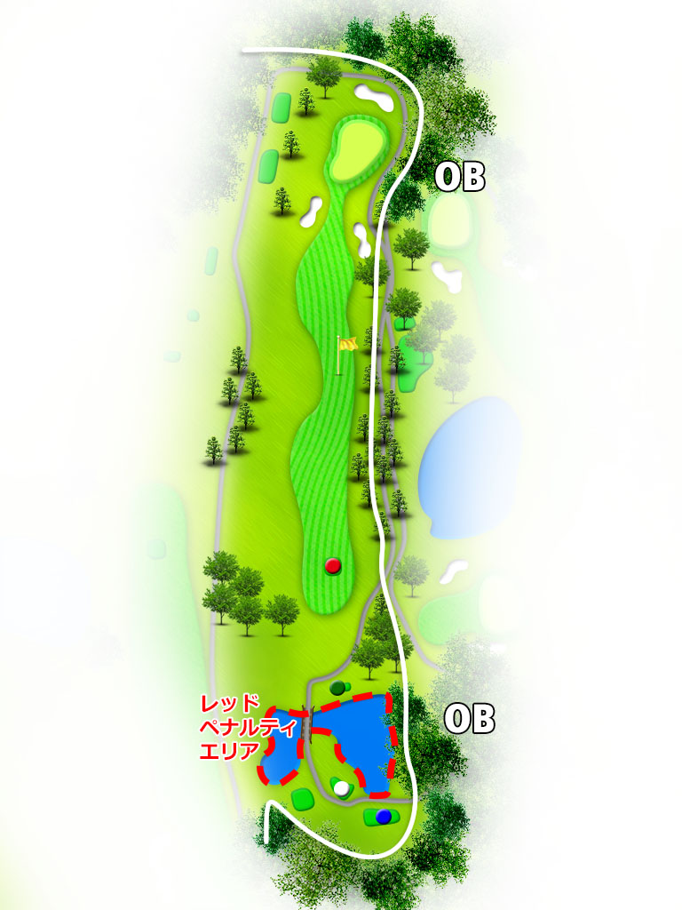 福岡フェザントカントリークラブ IN17番ホール コース図