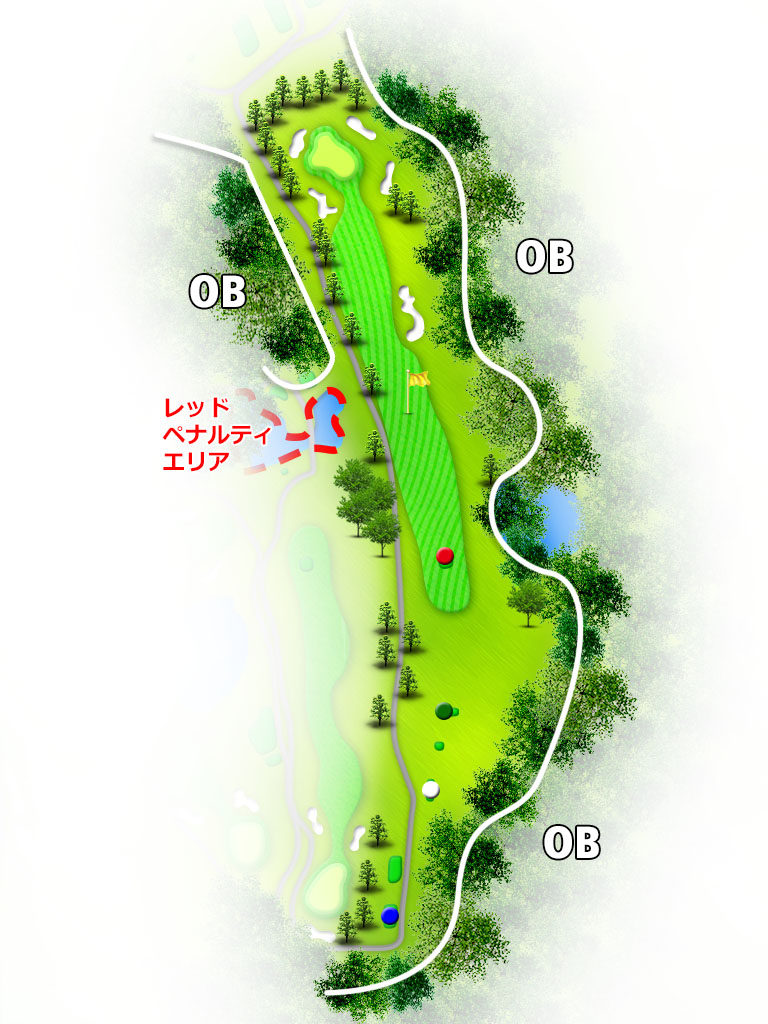 福岡フェザントカントリークラブ IN18番ホール コース図