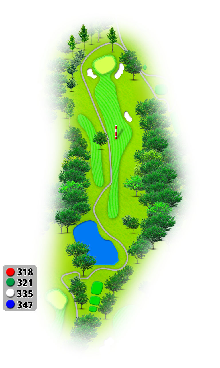 山の原ゴルフクラブ 恋里コースOUT2番ホール コース図