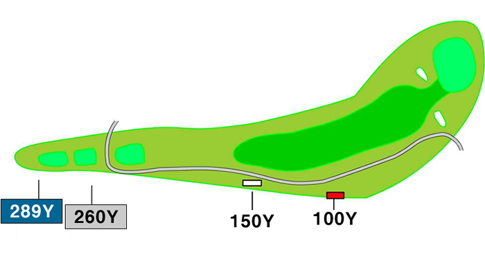 スカイヒルゴルフクラブ IN14番ホール コース図