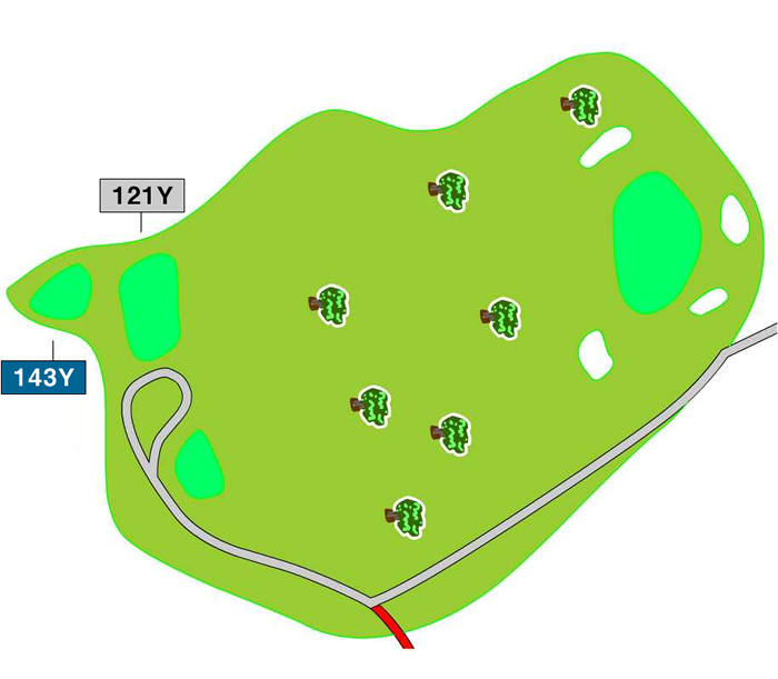 スカイヒルゴルフクラブ IN15番ホール コース図