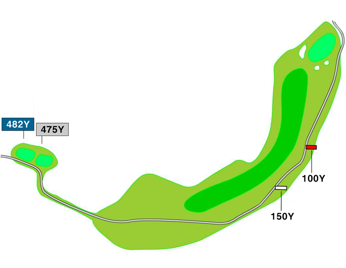 スカイヒルゴルフクラブ IN18番ホール コース図