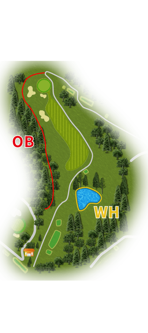 滝のカントリークラブ 中3番ホール コース図