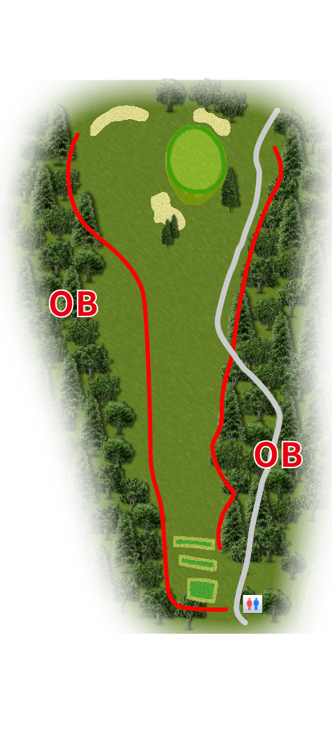 滝のカントリークラブ 東4番ホール コース図