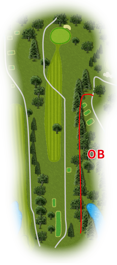 滝のカントリークラブ 西1番ホール コース図