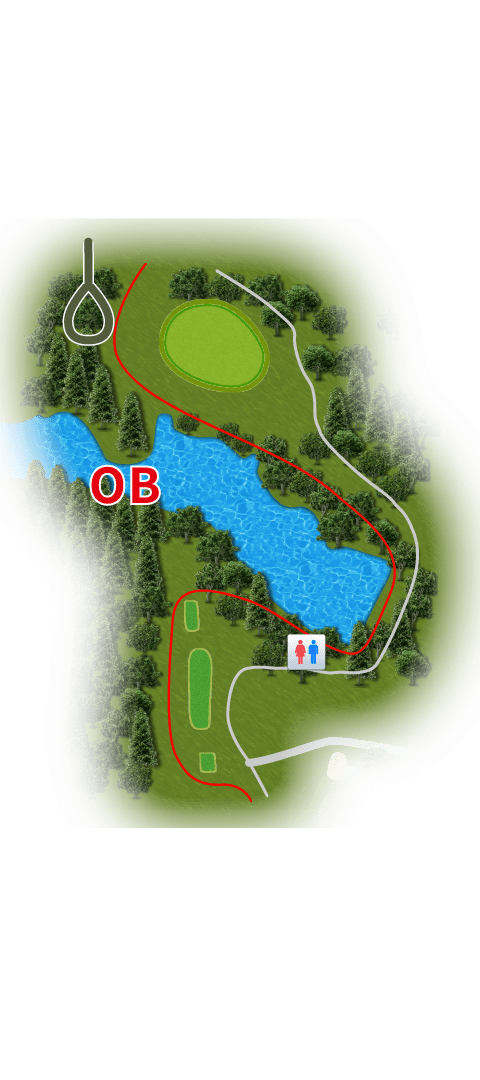 滝のカントリークラブ 西3番ホール コース図