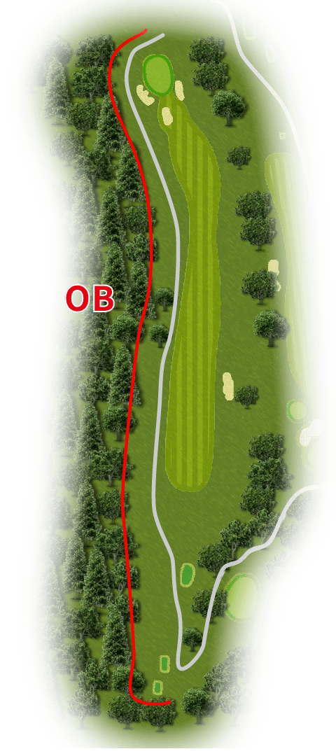 滝のカントリークラブ 西4番ホール コース図