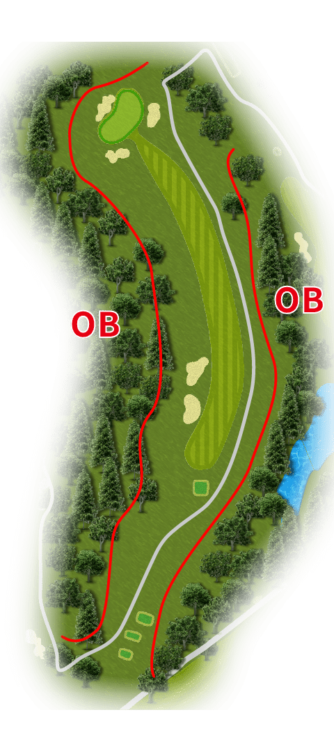 滝のカントリークラブ 西8番ホール コース図
