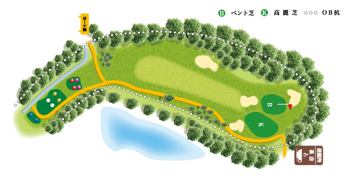 ロイヤル高松カントリークラブ OUT5番ホール コース図