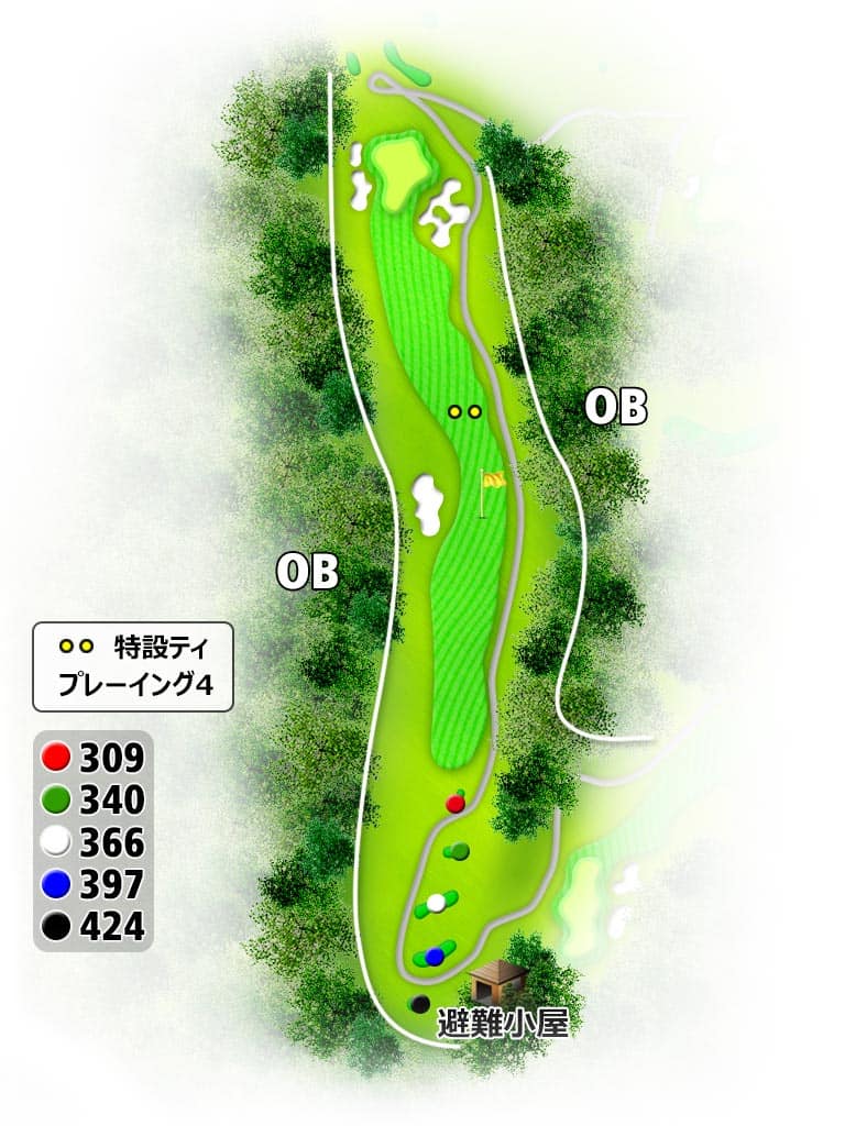 サザンヤードカントリークラブ IN13番ホール コース図