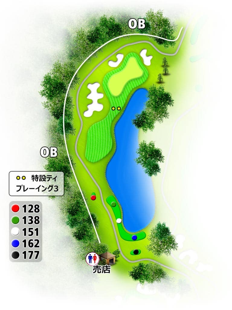 サザンヤードカントリークラブ IN15番ホール コース図
