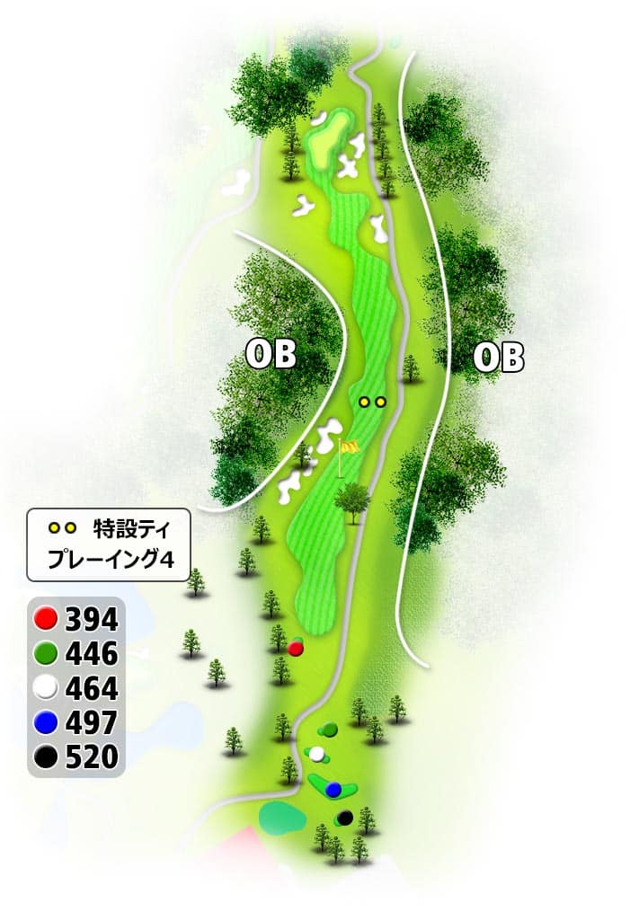 サザンヤードカントリークラブ OUT1番ホール コース図