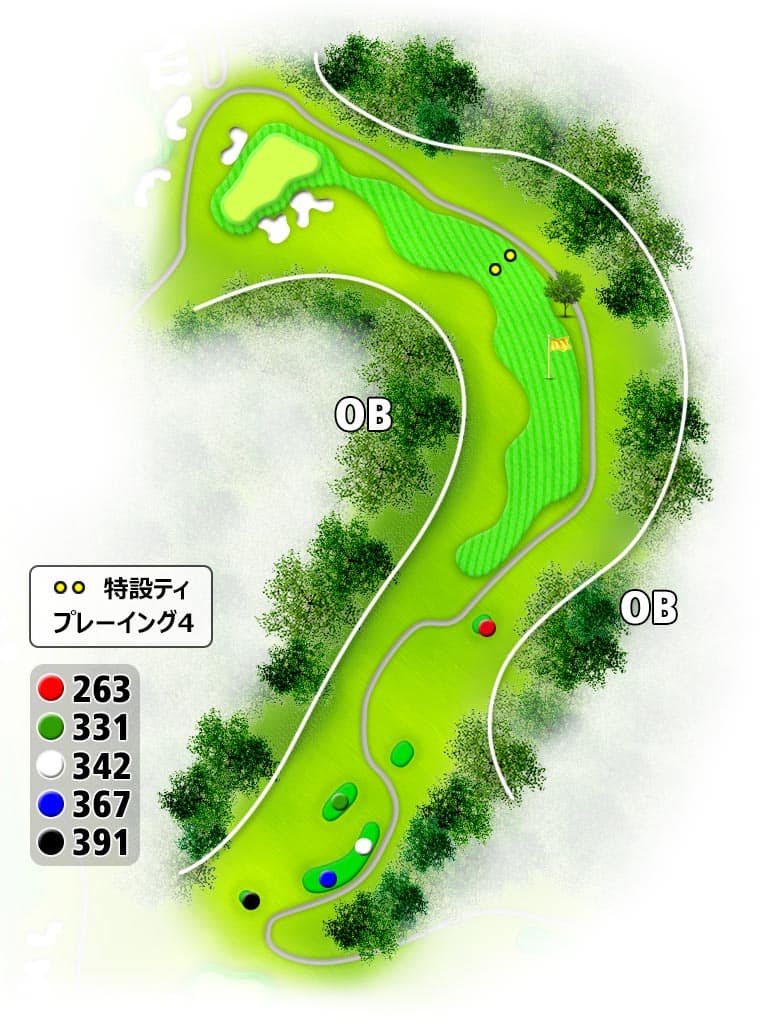 サザンヤードカントリークラブ OUT5番ホール コース図