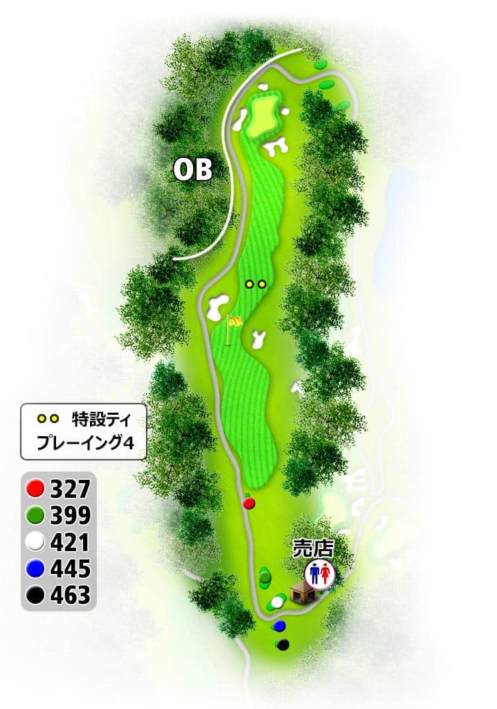 サザンヤードカントリークラブ OUT6番ホール コース図