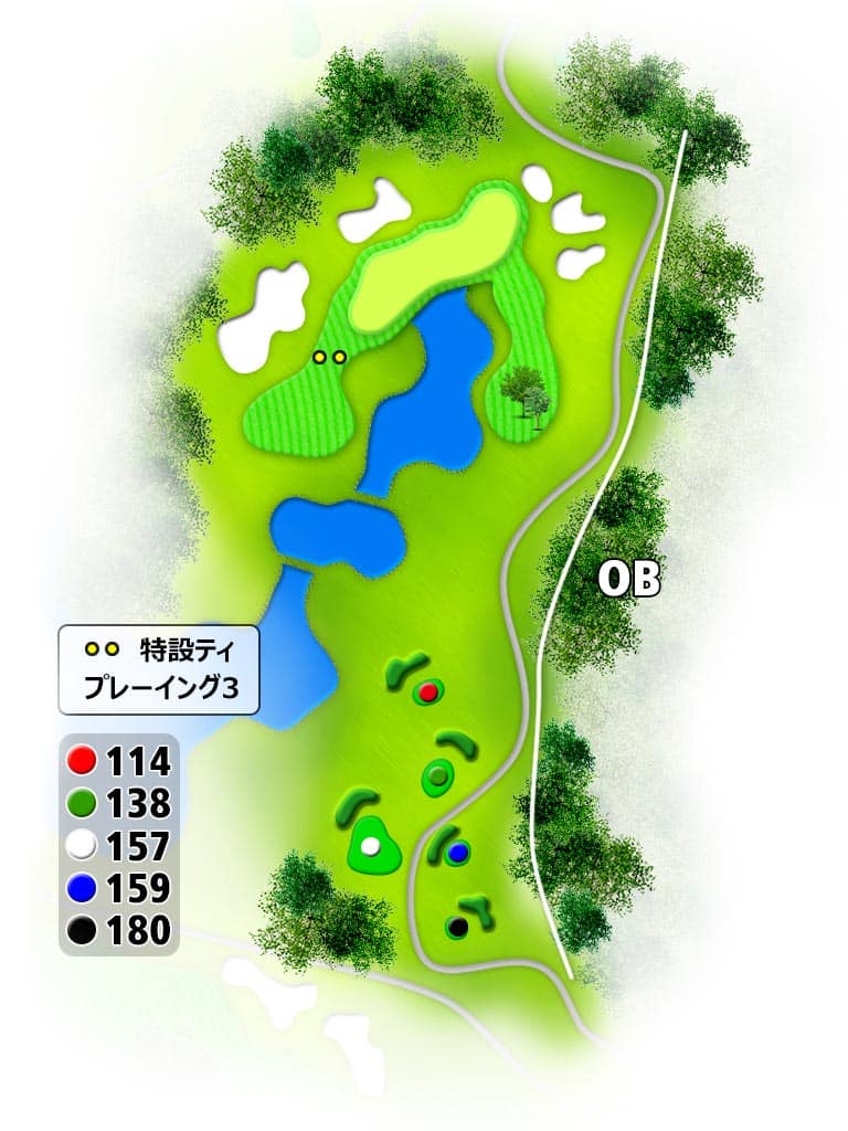 サザンヤードカントリークラブ OUT8番ホール コース図