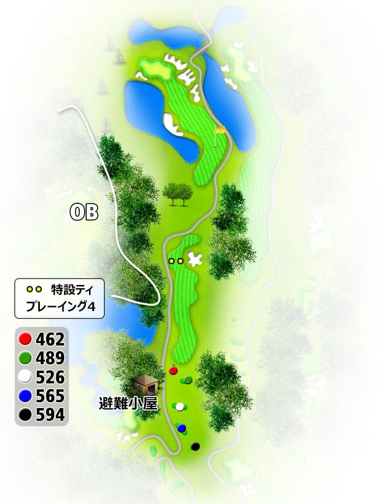 サザンヤードカントリークラブ OUT9番ホール コース図