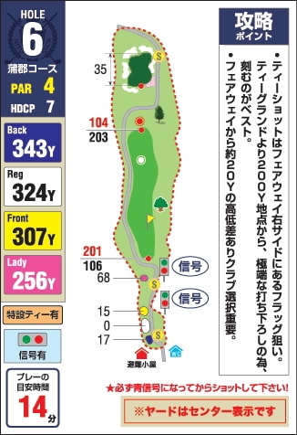 みとゴルフ倶楽部（愛知県） OUT6番ホール コース図