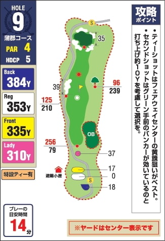 みとゴルフ倶楽部（愛知県） OUT9番ホール コース図