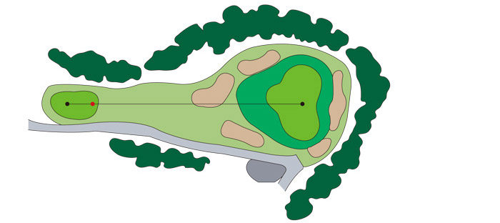 パインフラットゴルフクラブ OUT5番ホール コース図