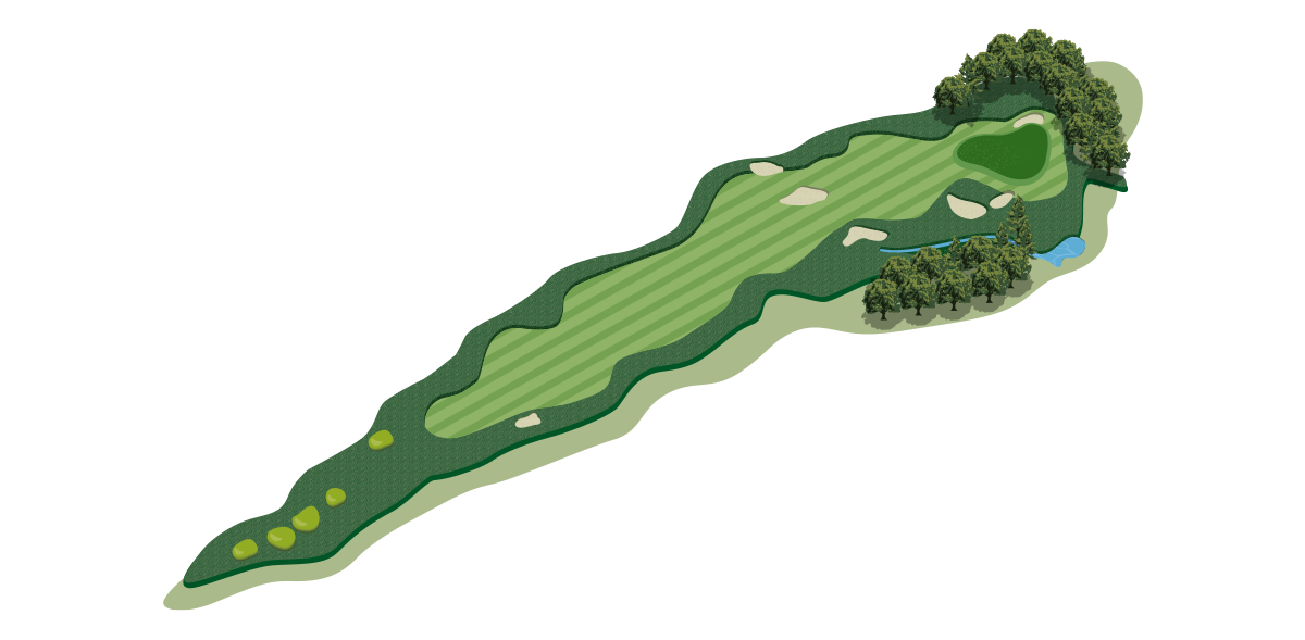 北海道ブルックスカントリークラブ IN17番ホール コース図
