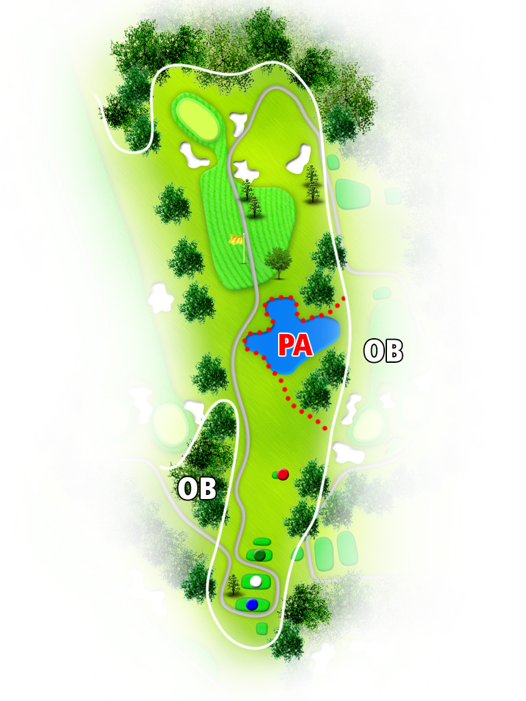 山陽国際ゴルフクラブ 東OUT6番ホール コース図