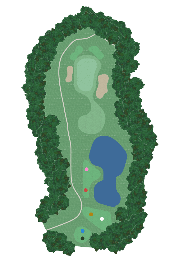 JGMやさと石岡ゴルフクラブ IN16番ホール コース図
