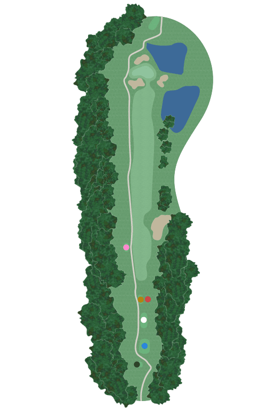 JGMやさと石岡ゴルフクラブ IN18番ホール コース図