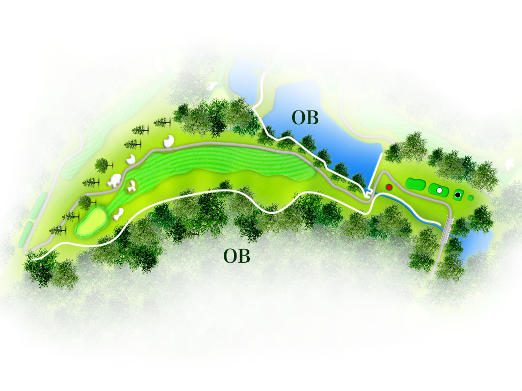 瑞穂ゴルフ倶楽部 OUT8番ホール コース図