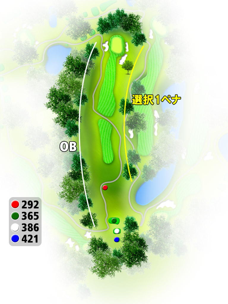 成田東カントリークラブ IN11番ホール コース図