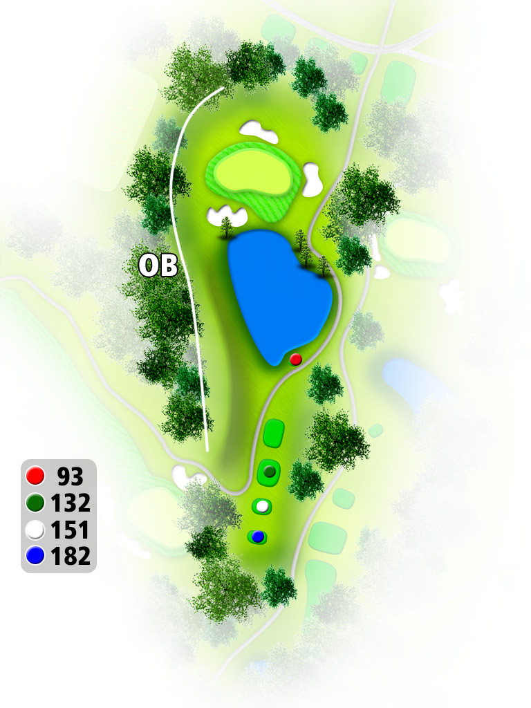 成田東カントリークラブ IN12番ホール コース図