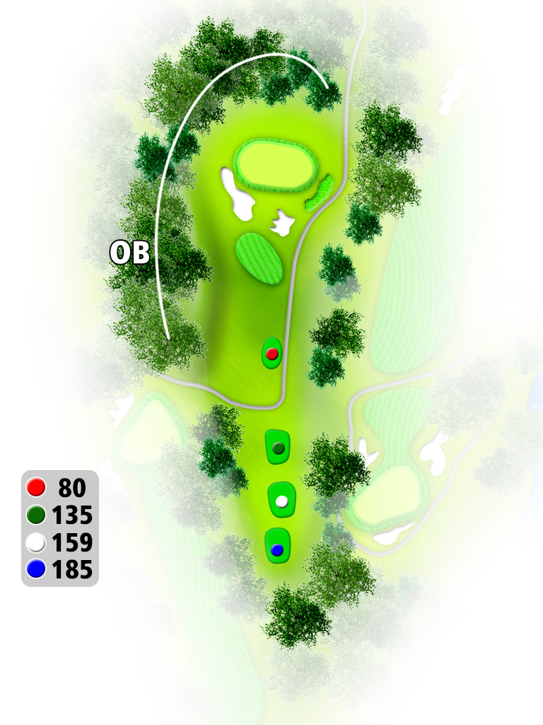 成田東カントリークラブ IN14番ホール コース図