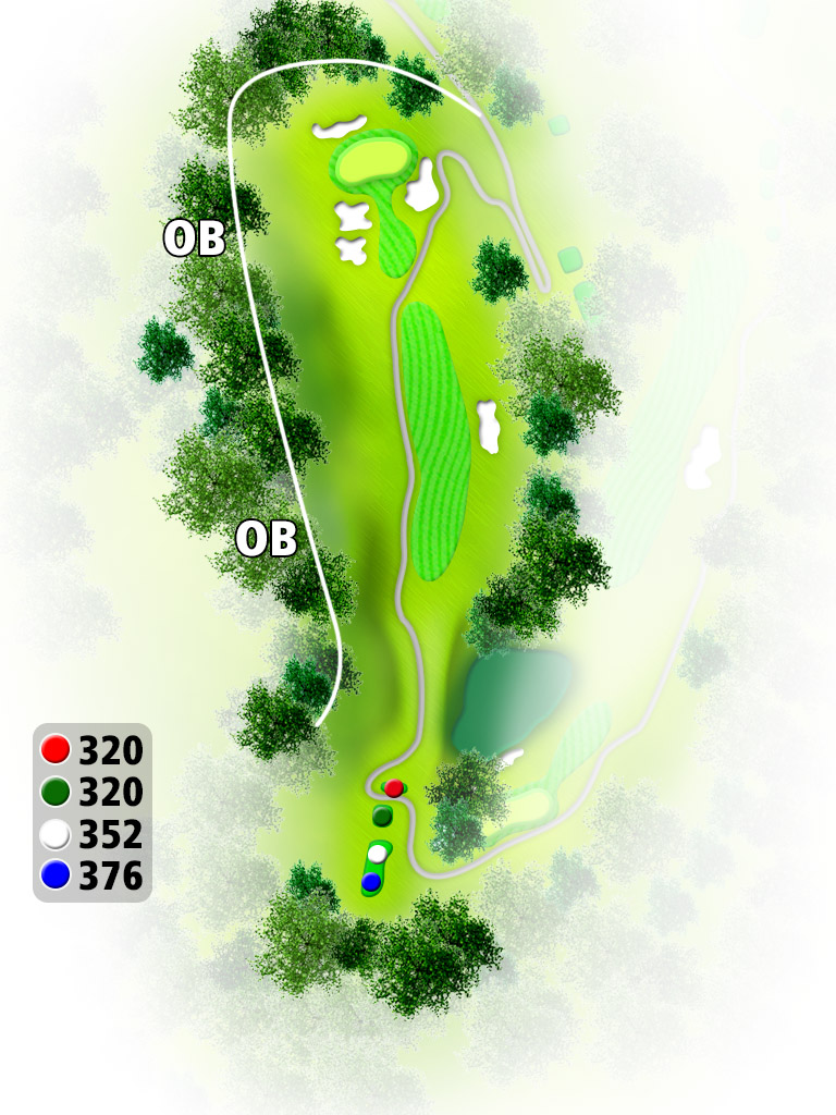 成田東カントリークラブ IN16番ホール コース図