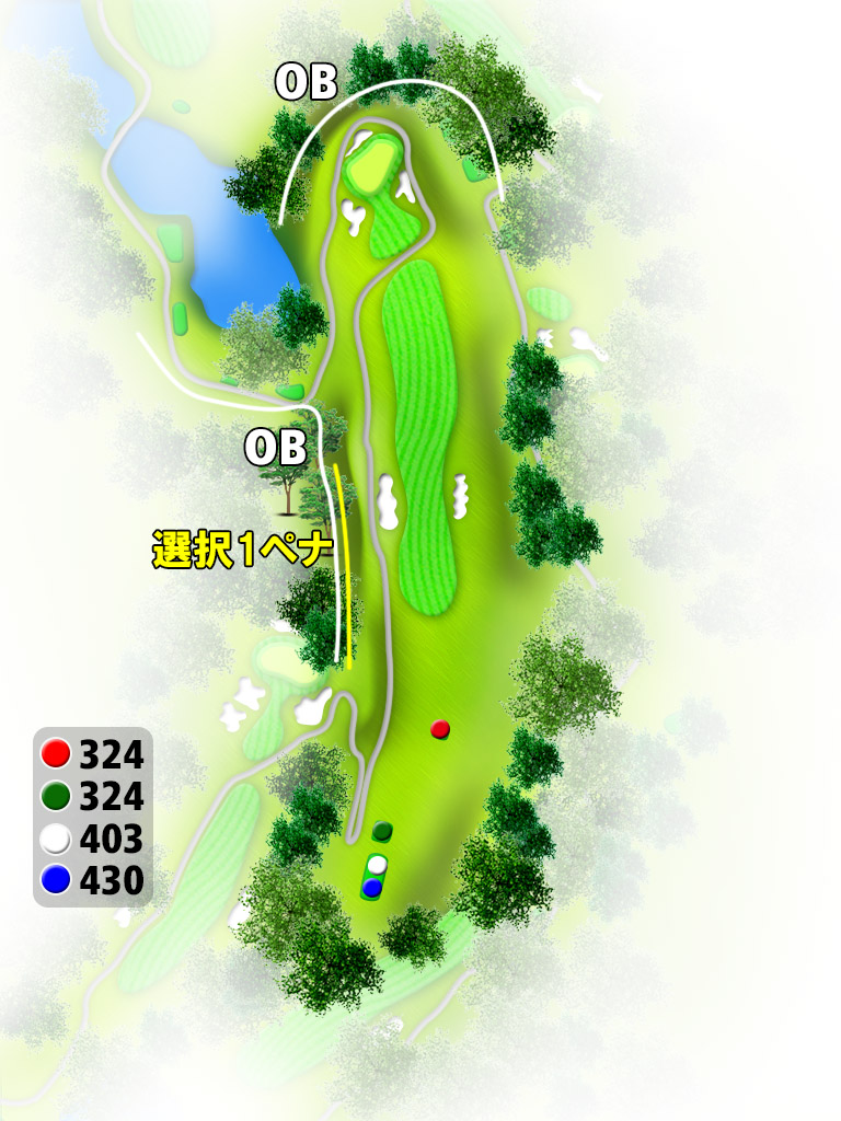 成田東カントリークラブ IN17番ホール コース図