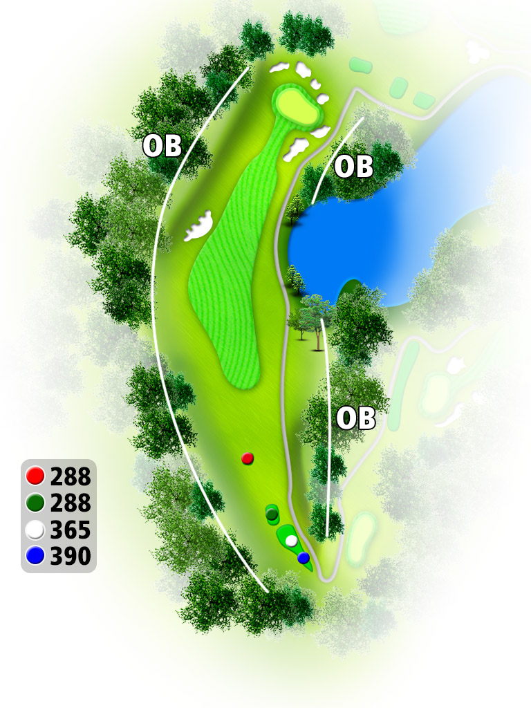 成田東カントリークラブ OUT5番ホール コース図