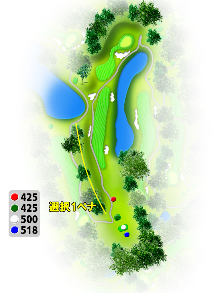 成田東カントリークラブ OUT7番ホール コース図
