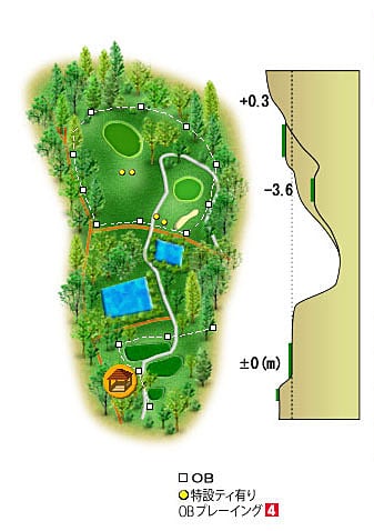 中部国際ゴルフクラブ IN16番ホール コース図