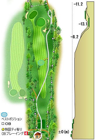 中部国際ゴルフクラブ OUT5番ホール コース図
