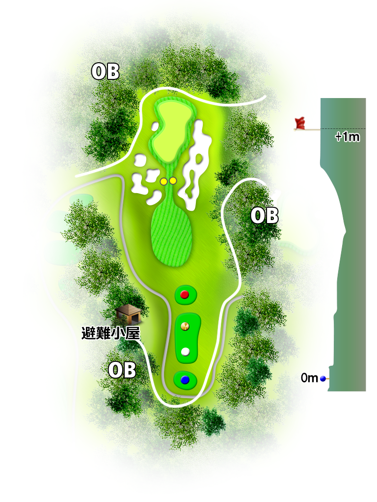 稲武カントリークラブ IN16番ホール コース図