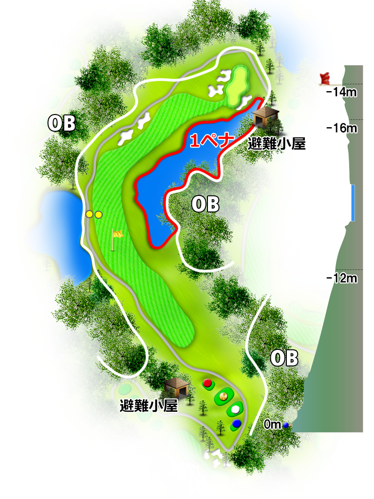 稲武カントリークラブ IN17番ホール コース図