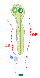 日立ゴルフクラブ IN17番ホール コース図